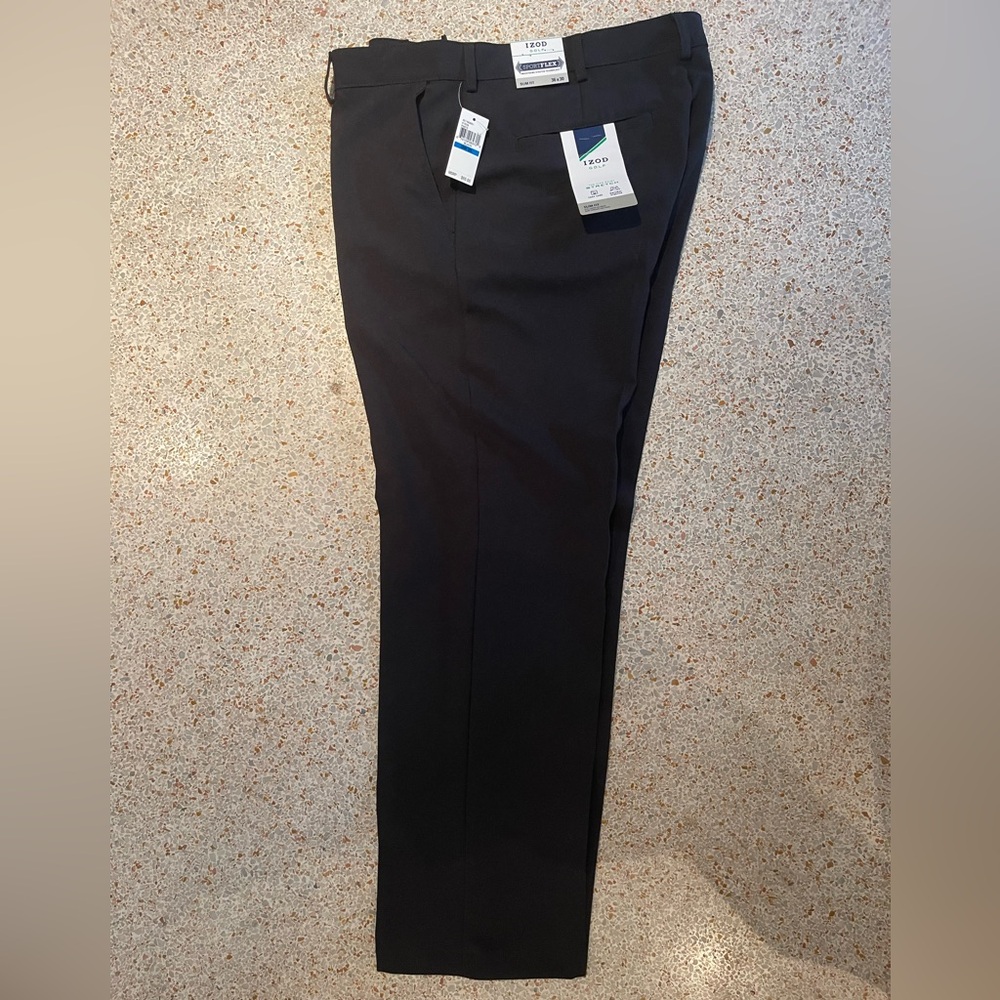 Izod black golf sports flex stretch slim fit